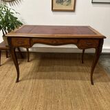 Louis XV style marquetry desk – antique leather top