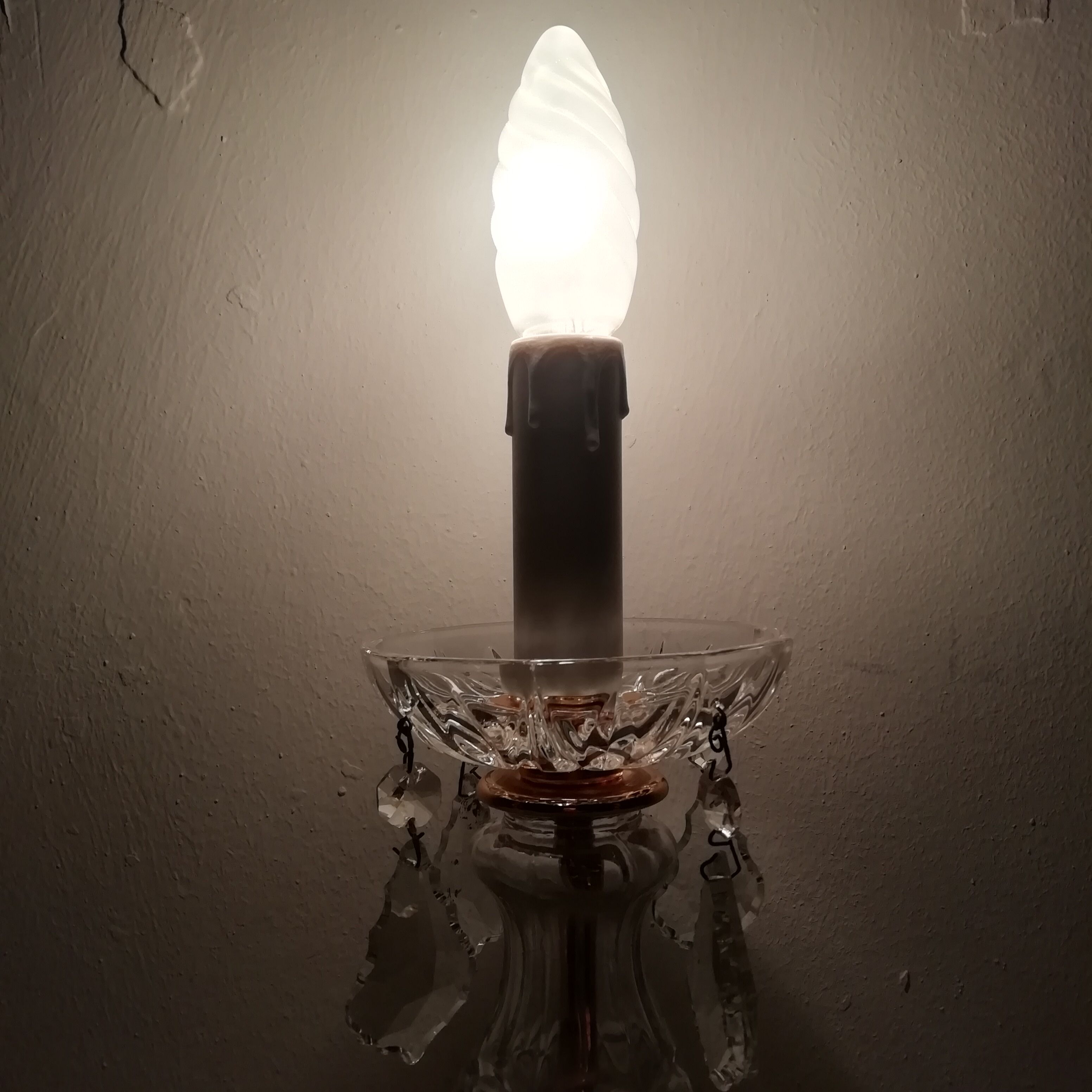 French glass lamp 1980