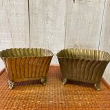 Pair of brass planters