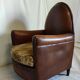 Leather club chair model cathedral circa 1970