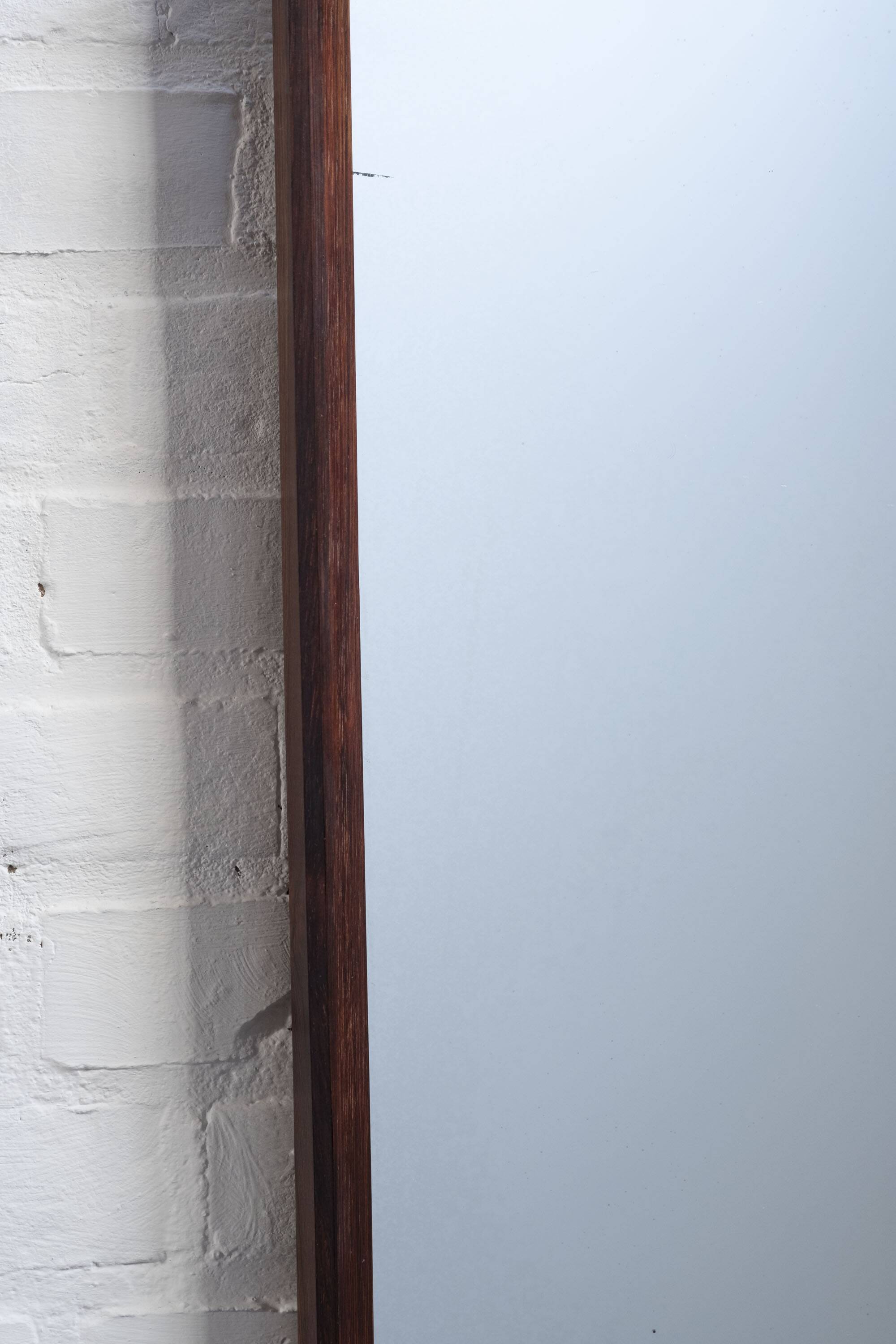 Miroir danois moderne du milieu du siècle en palissandre, 1960s