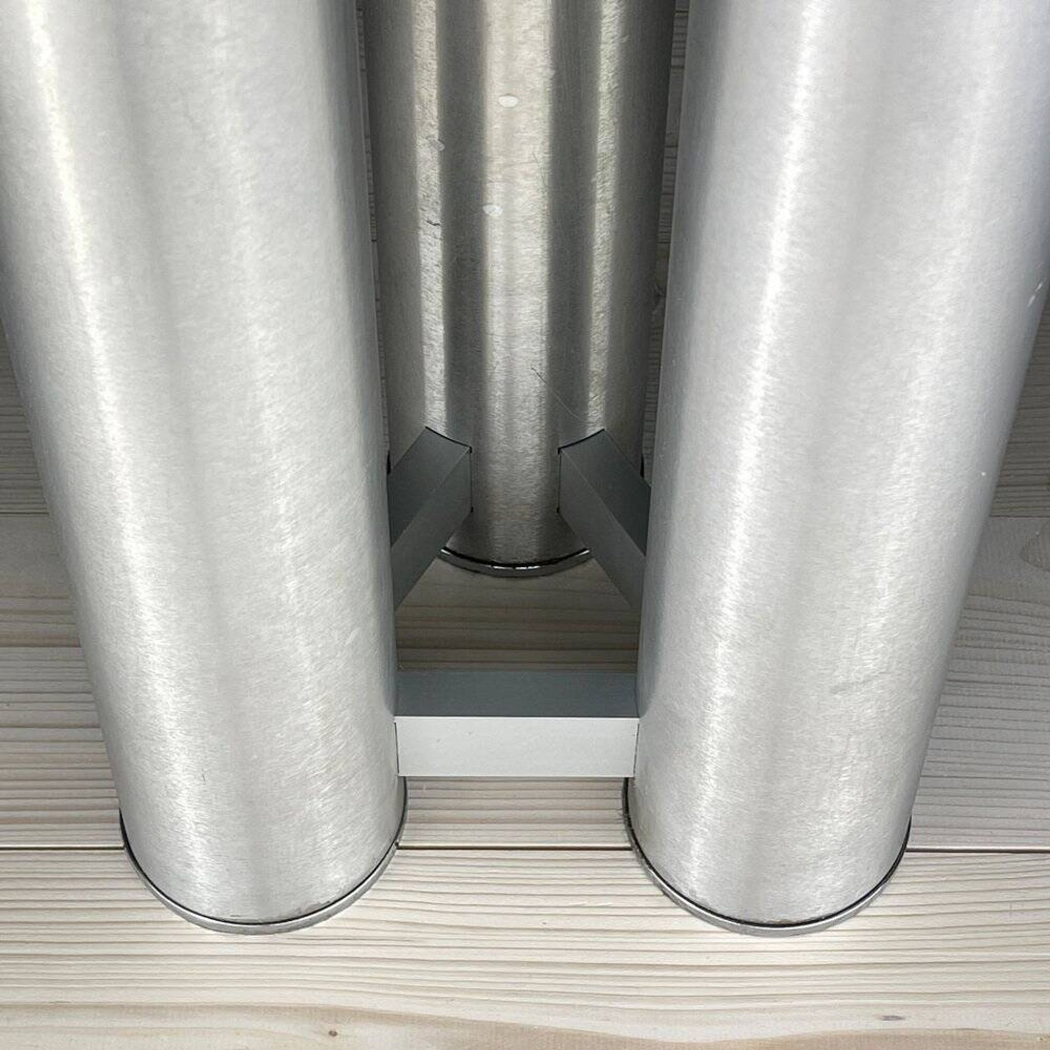 Brushed aluminium floor lamp, Italy, 1970s