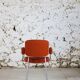 Vintage orange velvet armchair, 1970