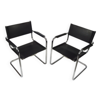 A pair of chairs with armrests, Italy, 1980s