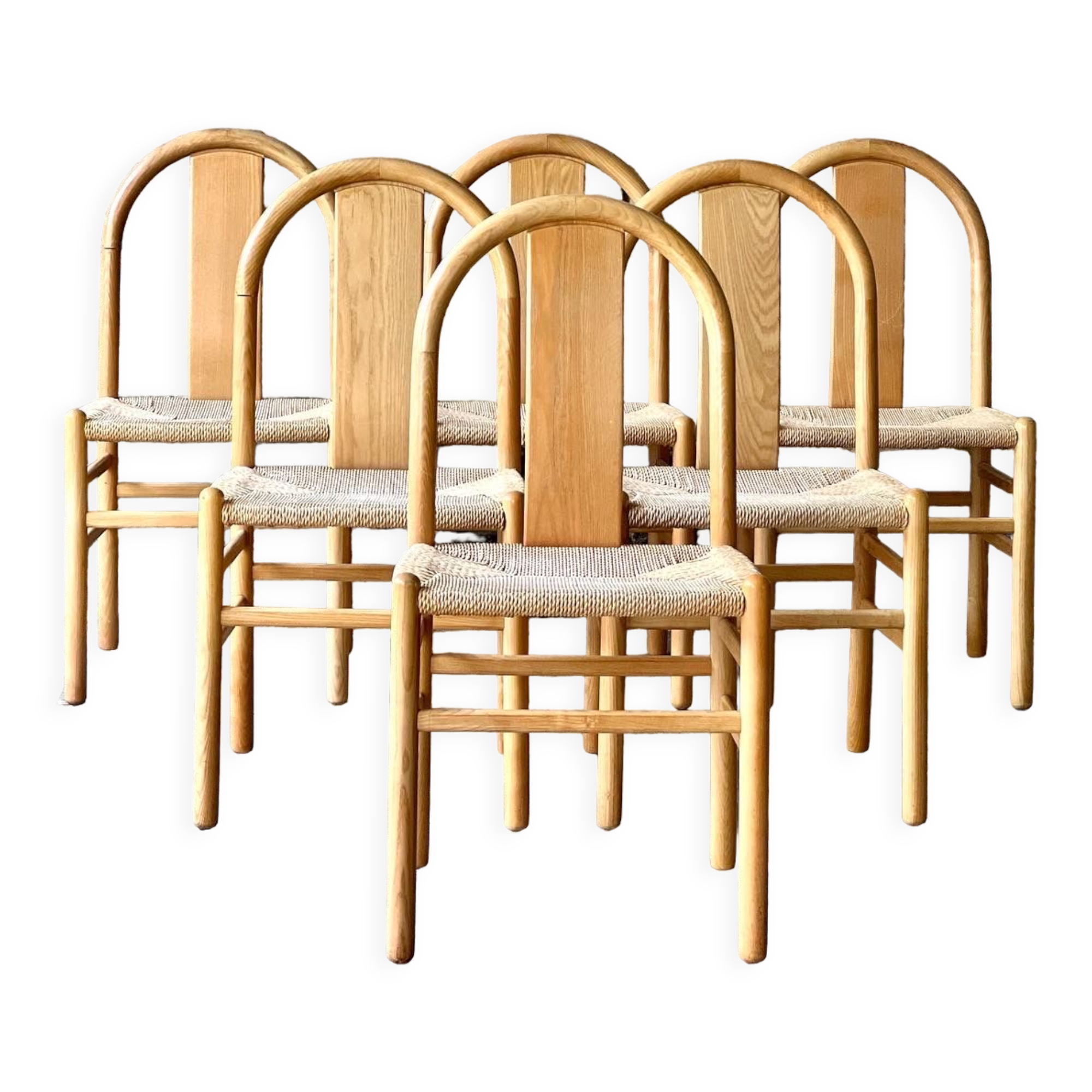 'Thalia' chairs by annig sarian for tisettanta, italy 1980s, set of 6