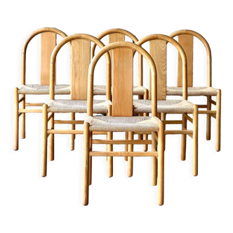 'Thalia' chairs by annig sarian for tisettanta, italy 1980s, set of 6