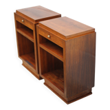 Pair of art deco nightstands, art deco wooden bedside tables, can end
