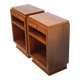Pair of art deco nightstands, art deco wooden bedside tables, can end