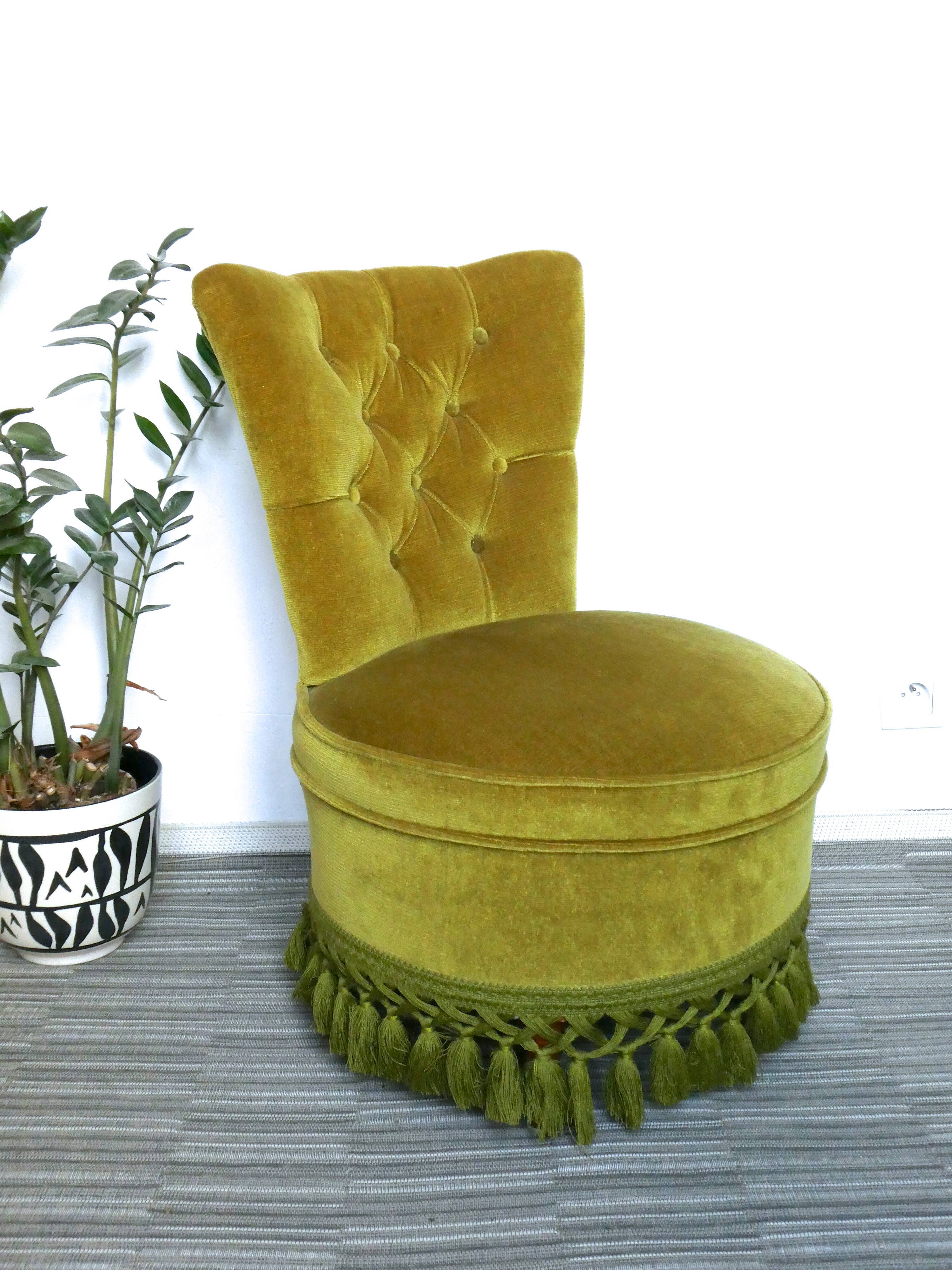 Toad padded Green Velvet armchair