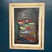 Large Original Swedish Oil on Canvas – “Landscape” by Bror Göransson – Signed – Vintage & Framed – 83 × 63 cm (32.7" × 24.8")
