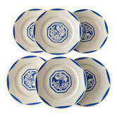 Set of 6 flat plates KG Lunéville Fructidor model – earthenware frui