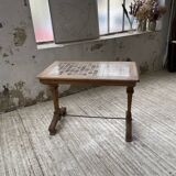Walnut and tile bistro table 1890