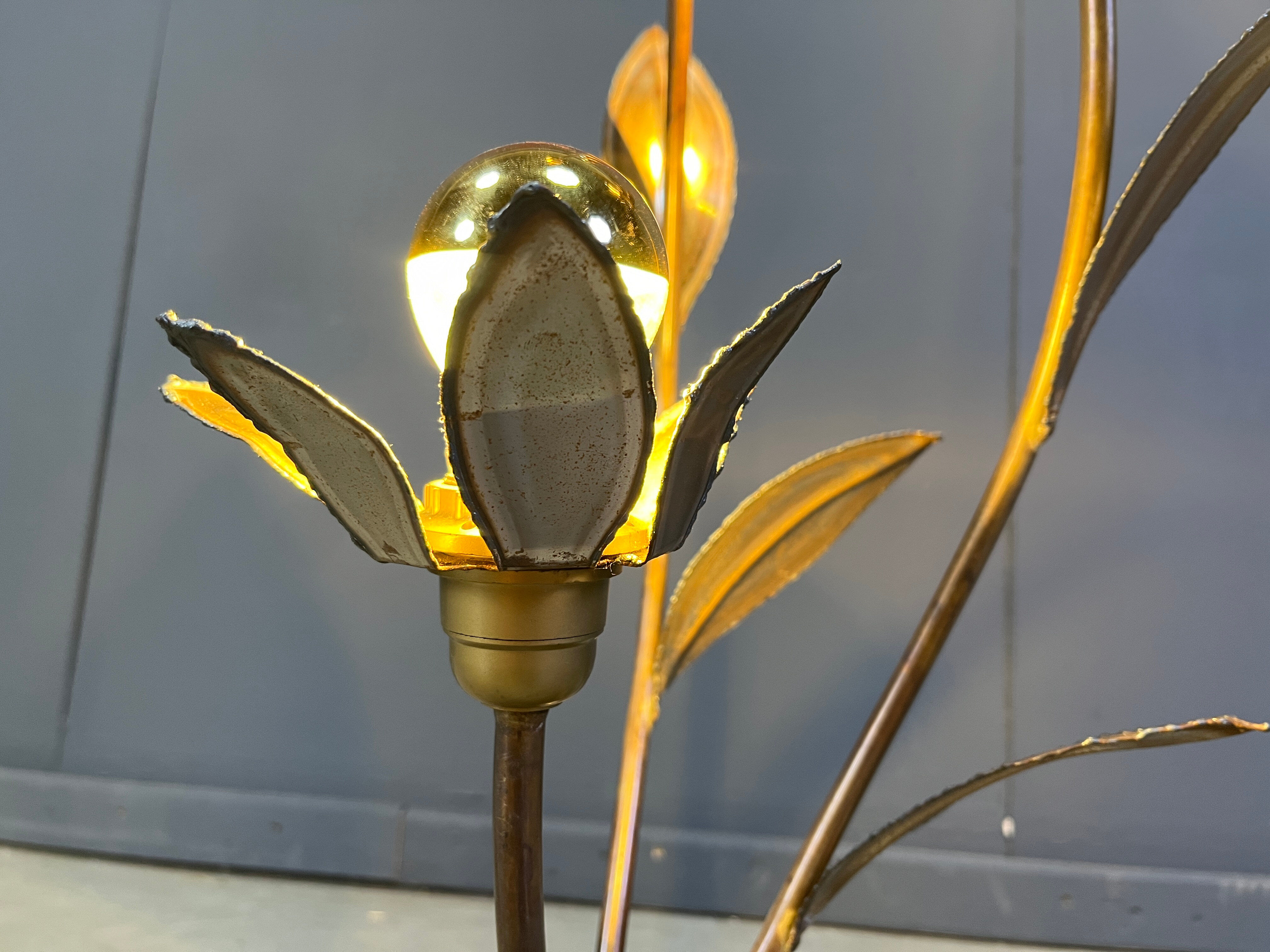 Maison Jansen lotus floor lamp, 1970s