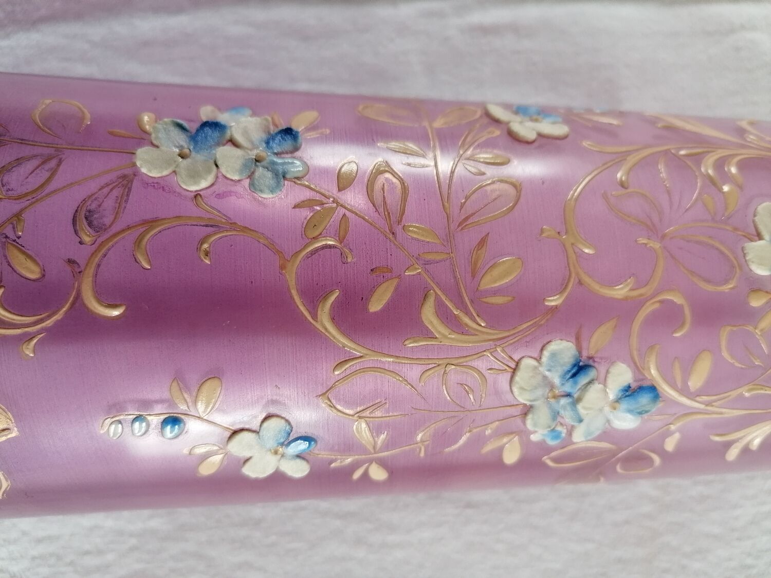 Enamelled roller vase