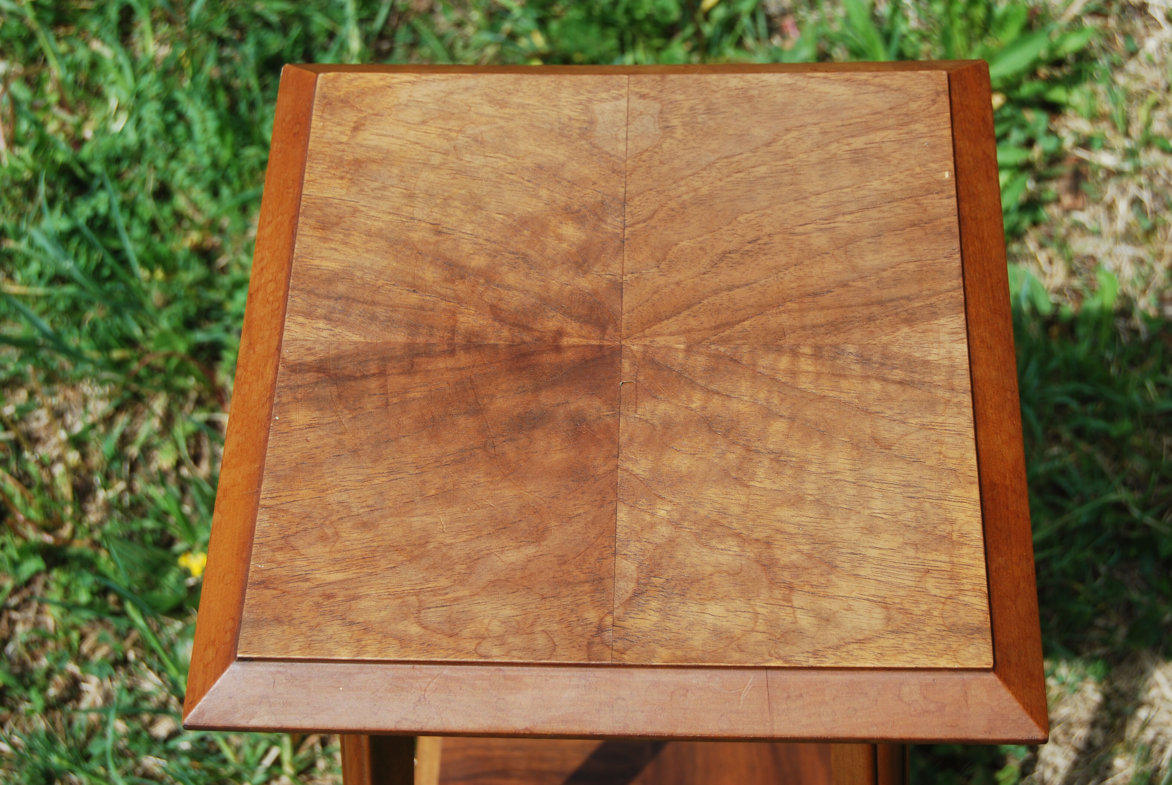 Saddle art deco walnut