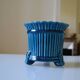Cracked blue ceramic cache pot