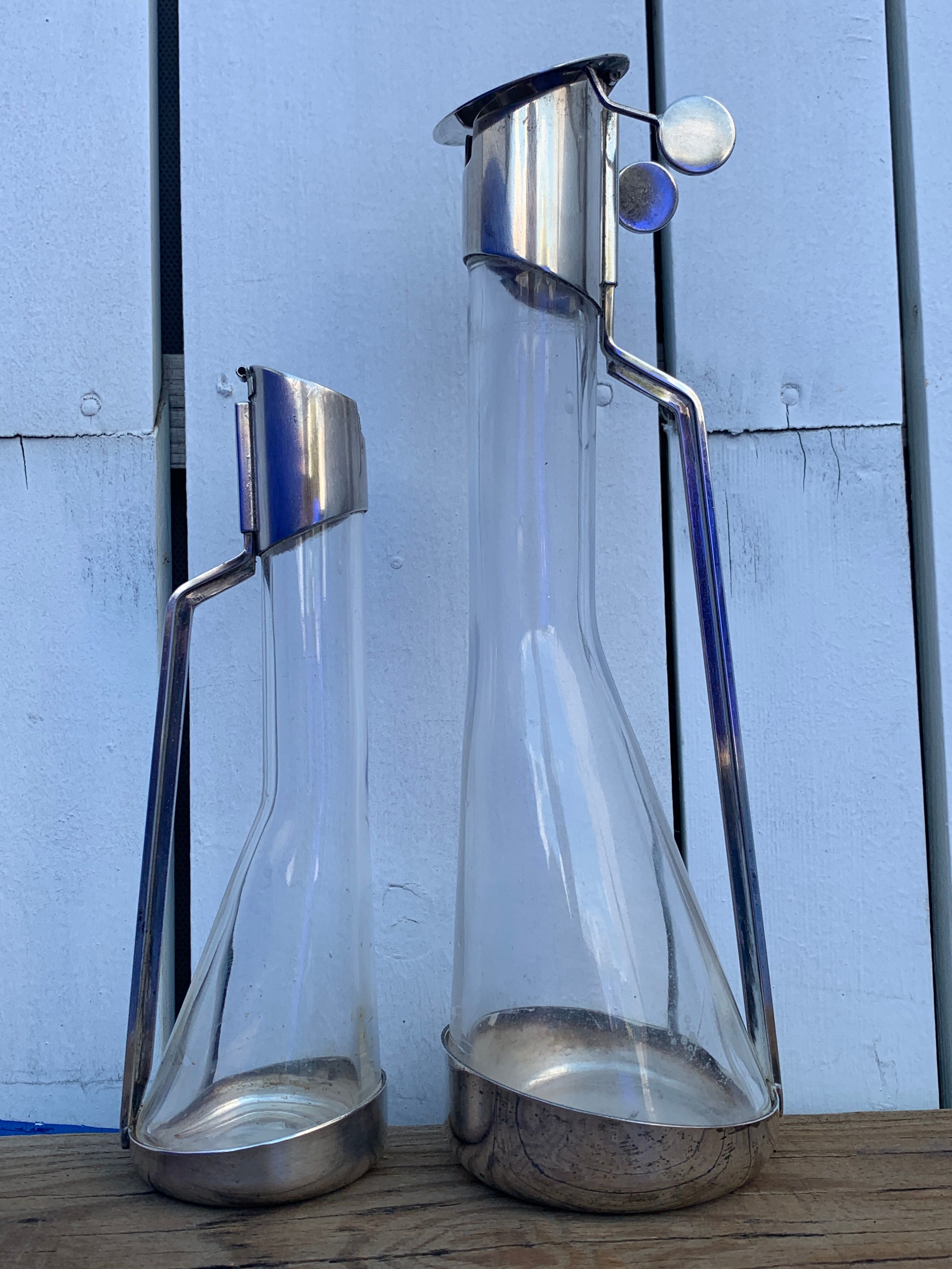 Oil and vinegar, stainless steel, Italian industrial design Achille Castiglioni, Alessi, 1984