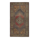 Tapis oriental turc fait main vintage pour maisons de campagne, intérieurs rustiques et tribaux. 100 % laine