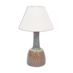 Lampe de table en grès moderne faite à la main du milieu du siècle avec motif graphique de Soholm