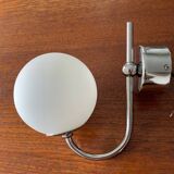 Chrome metal wall light and opaline ball