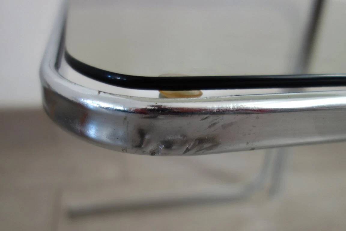 70s chrome and smoked glass side table
