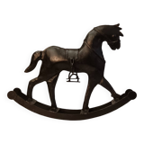 Black metal rocking horse decoration