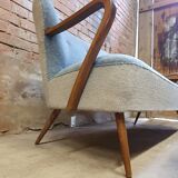 Cocktail set pair of armchair and its sofa 1960