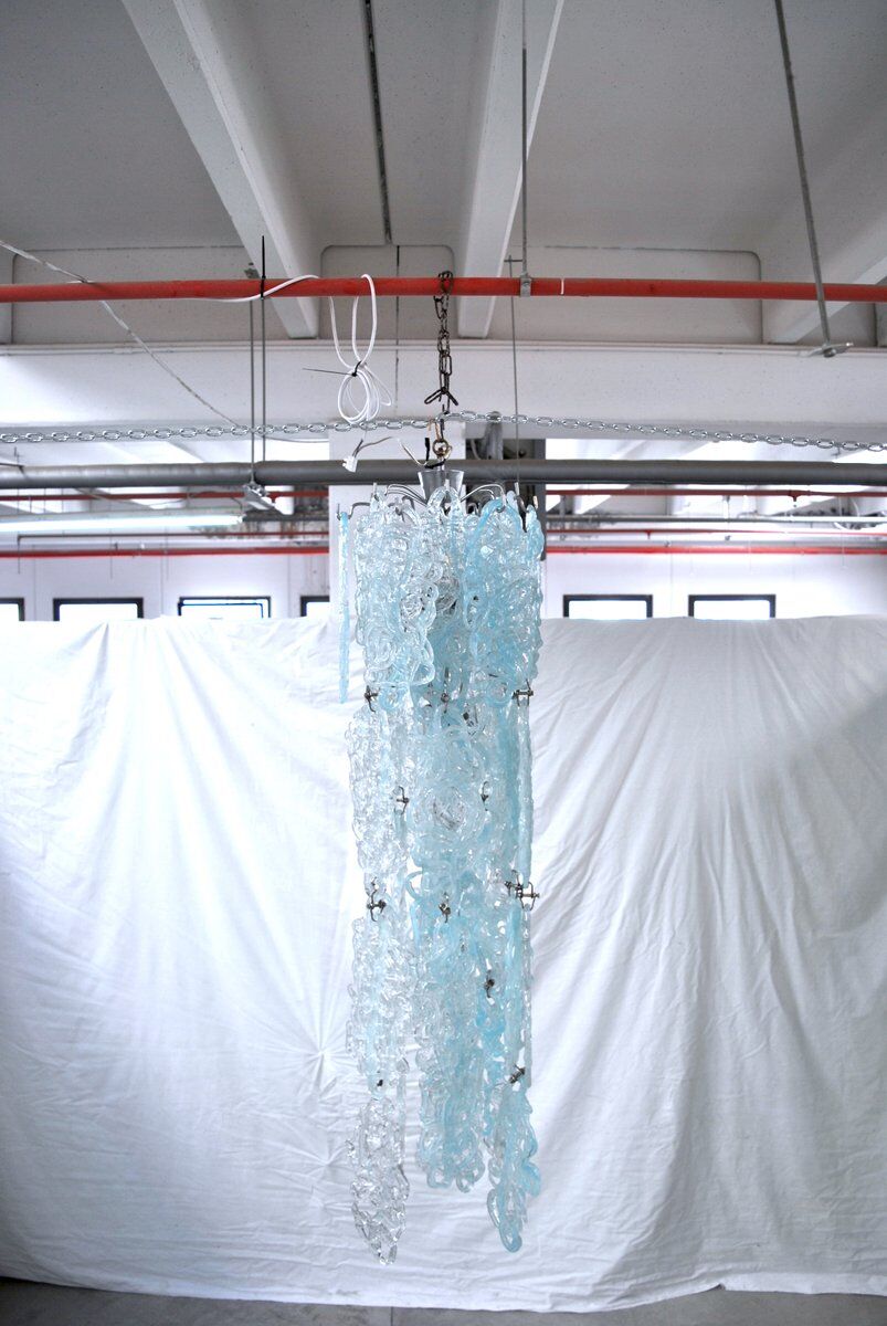 Mid-Century Spider Pendant Lamp in Vistosi Crystal, 1950s