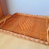 Woven rattan plateau 60s
