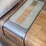 Metal and glass coffee table