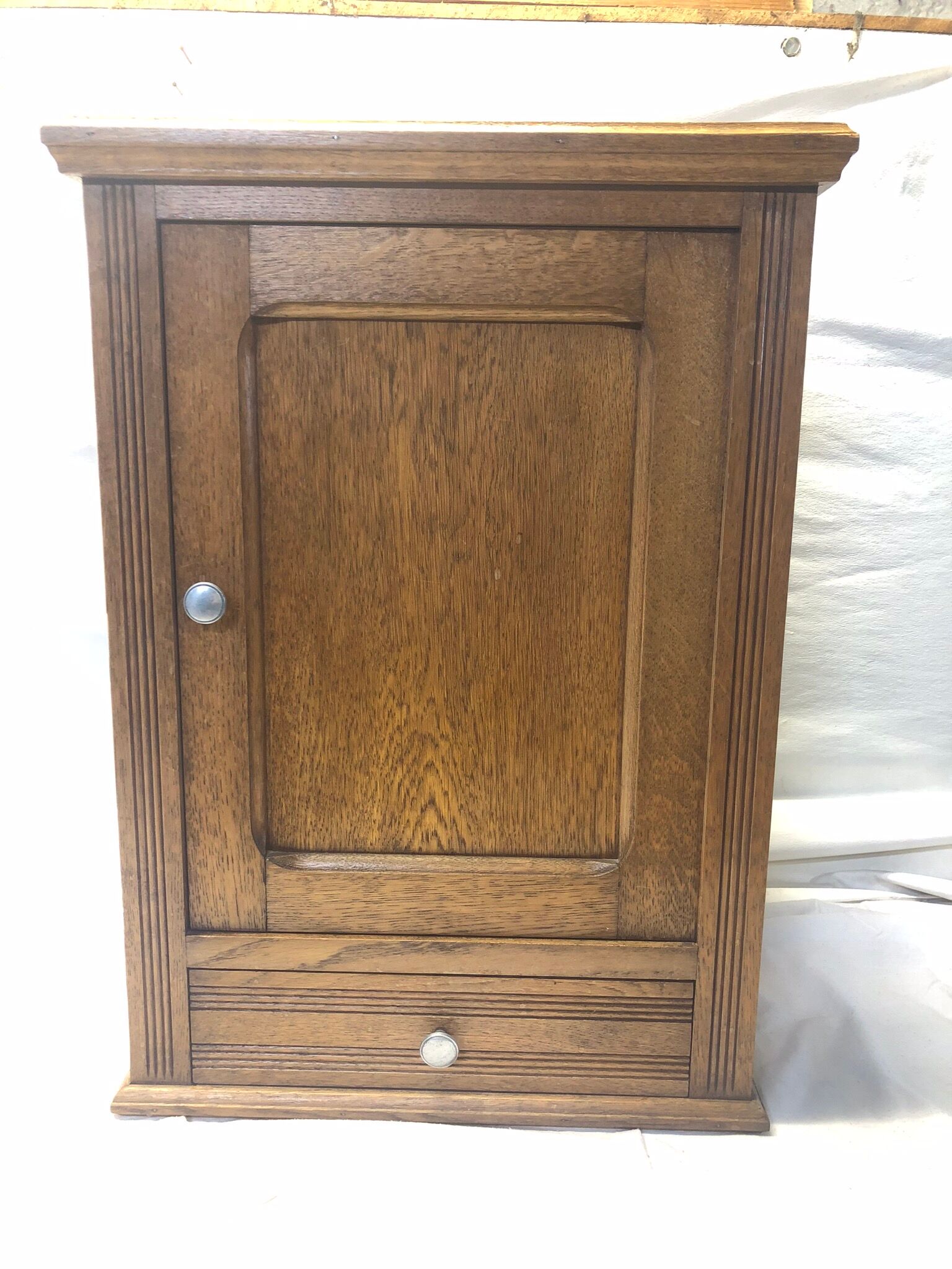 Vintage oak pharmacy shelf