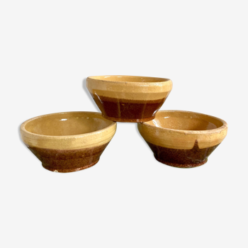 Three sandstone bowls