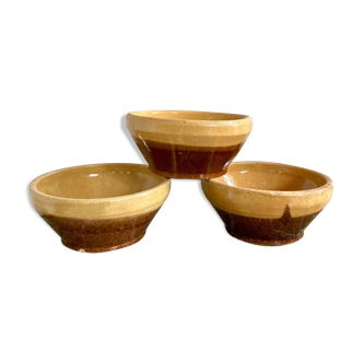 Three sandstone bowls