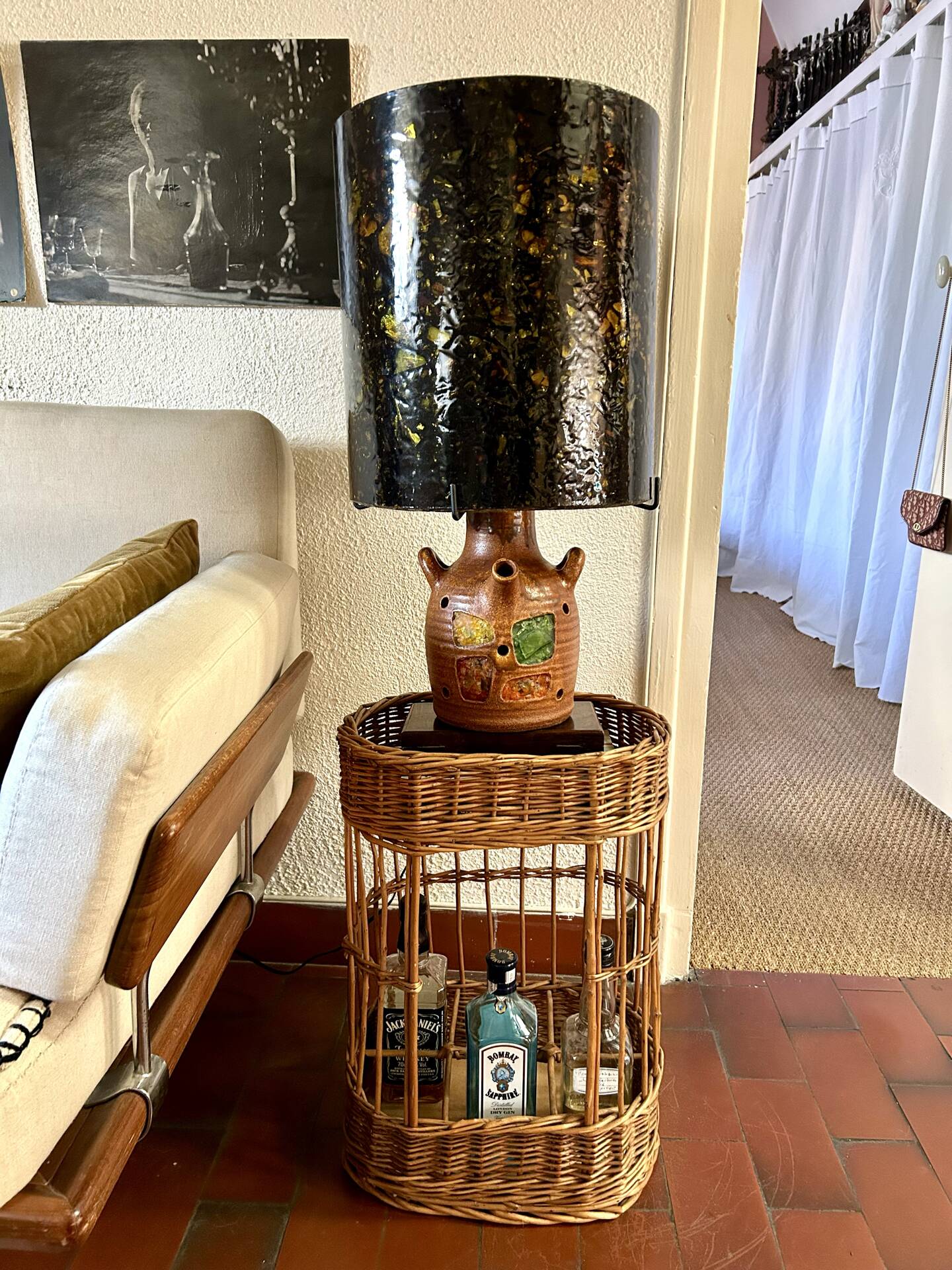 Lampe Accolay en résine et céramique