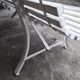 White garden slat bench