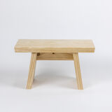 Japanese stool in solid pine of the Landes