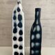 Contemporain Duo de Vases Bouteilles Soliflores KARE Design Verre Céramique