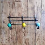 Vintage coat hook with multicolored balls