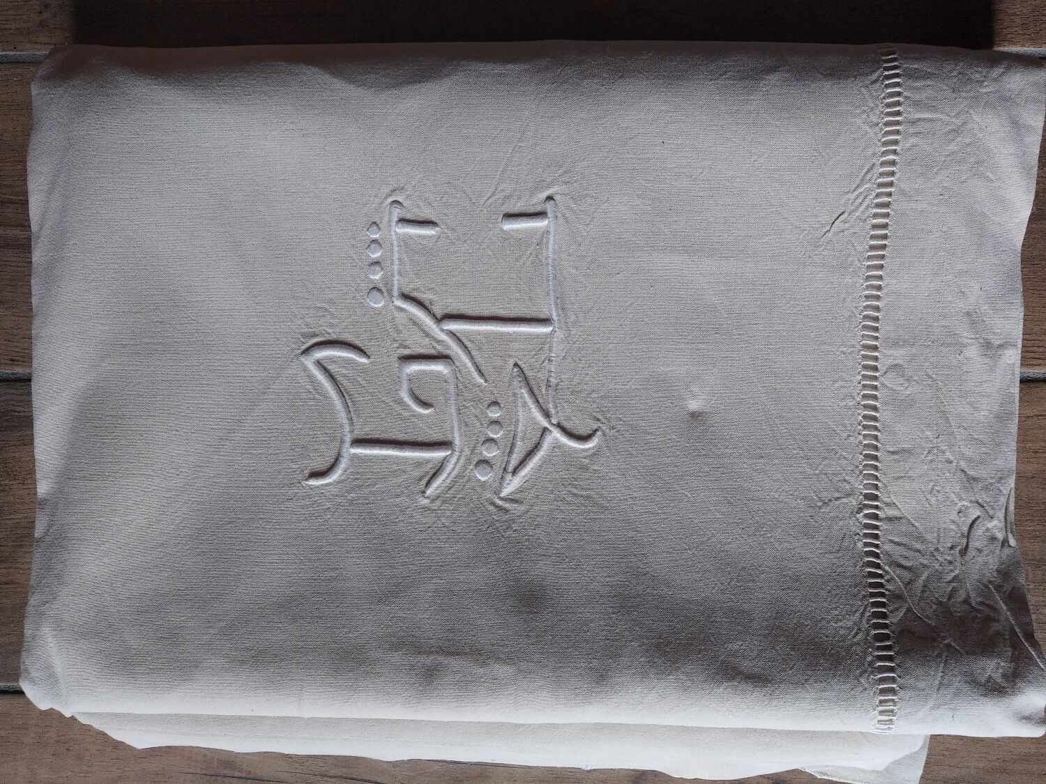 Old monogrammed mestizo sheet LC art deco style