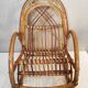 Old Italian vintage rattan rocking chair for children