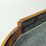 Unique Biedermeier sofa in original fabric and walnut veneer, Vienna, Austria circa 1825