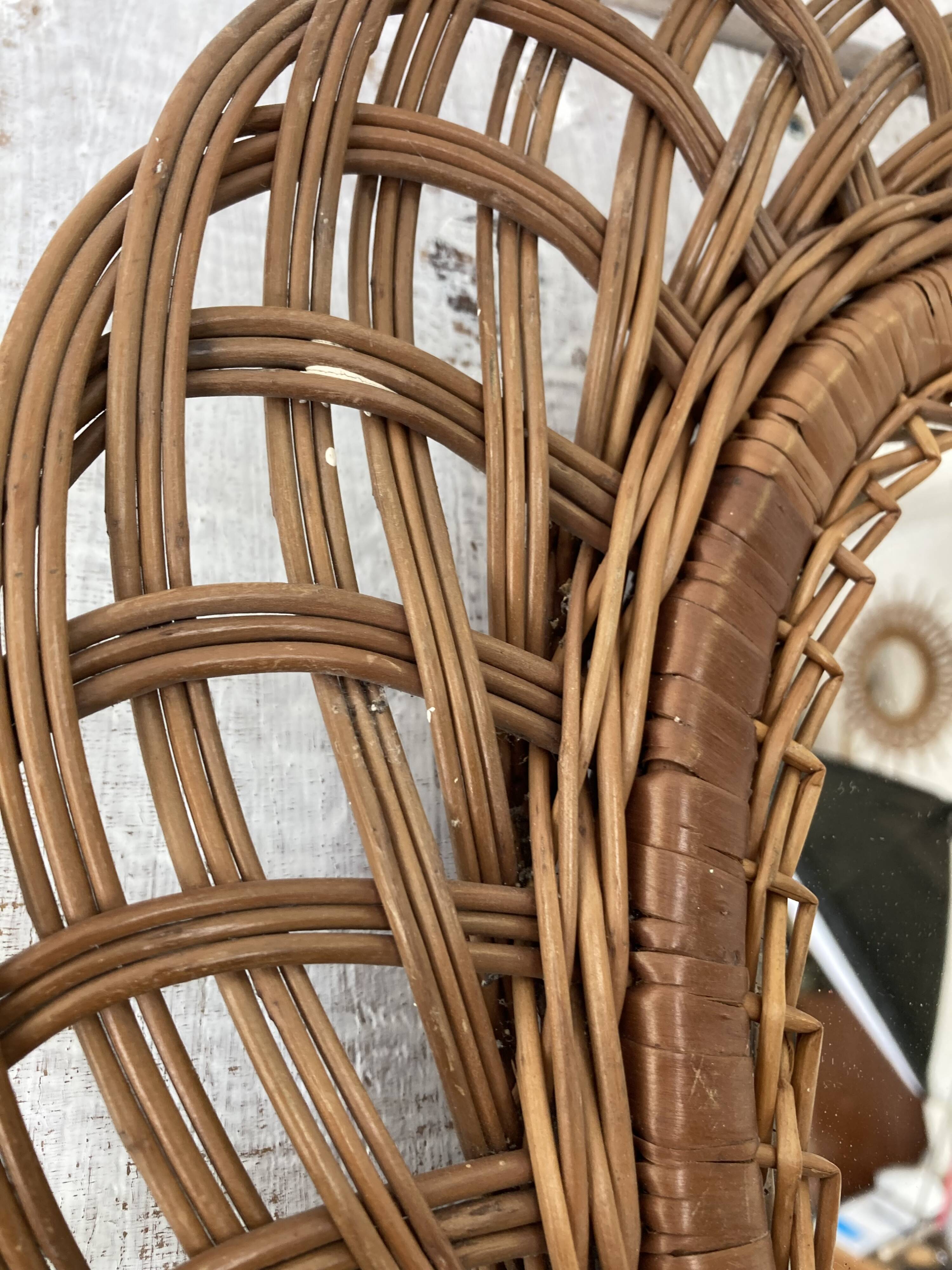 Vintage wicker mirror