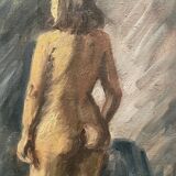Tableau ancien nu féminin XXe