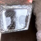 Whiskey carafe or decanter textured crystal glass diamond tip