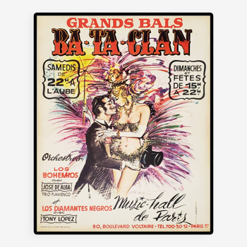Affiche originale 1950 - Paris, Bataclan - Grands Bals