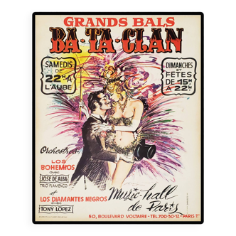 Affiche originale 1950 - Paris, Bataclan - Grands Bals