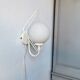 Metal applique with 80s glass sphere