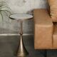 Light Luxury Round Mirror Glass Coffee Table, Retro Side Table for Living Room