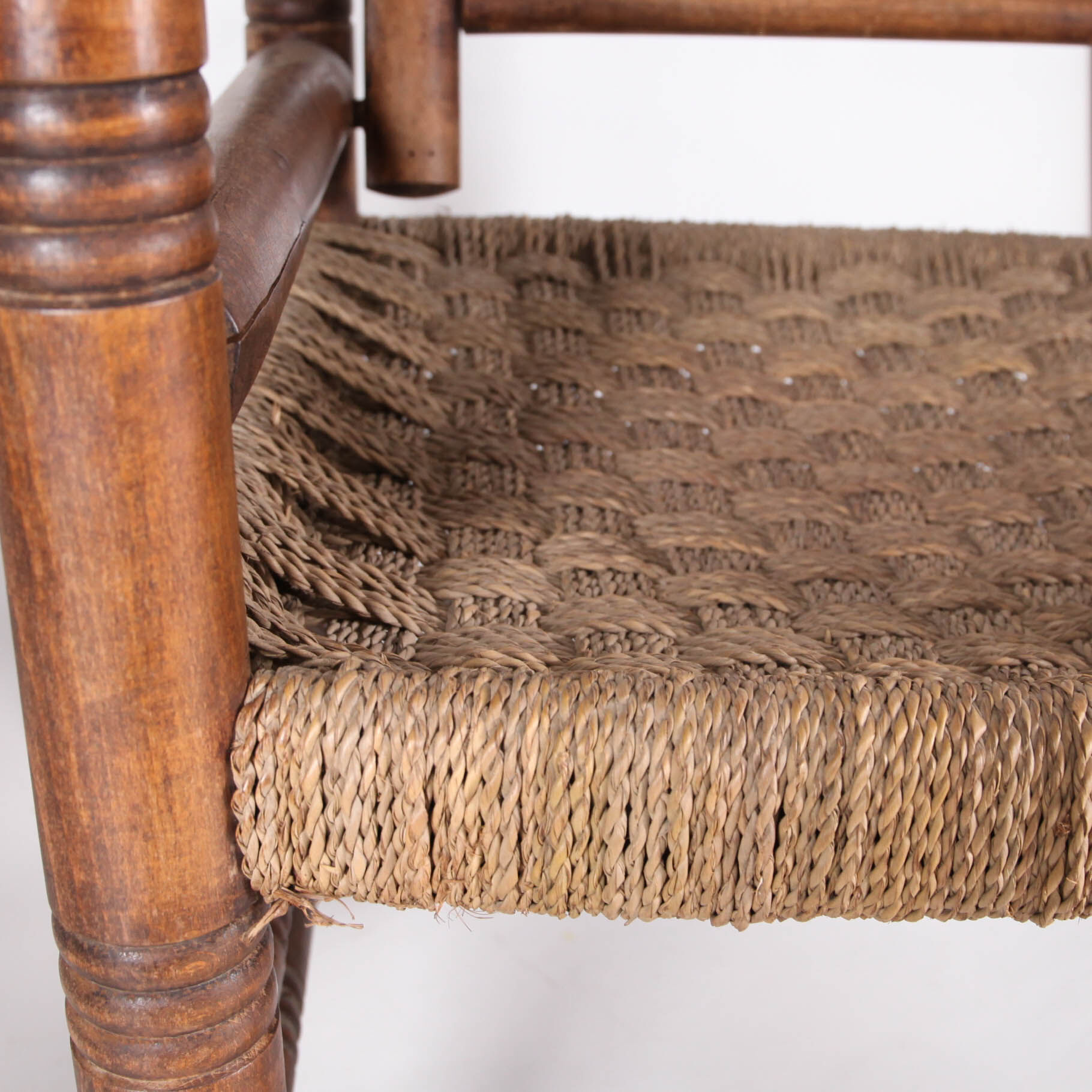 Pair of armchairs in rope and wood circa 1950