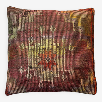 Housse de coussin kilim turc vintage, 55 x 55 cm